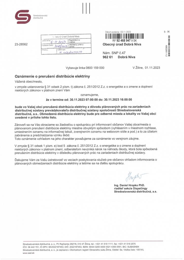 oznámenie 1
